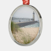 Manistee Lighthouse Metalen Ornament (Links)