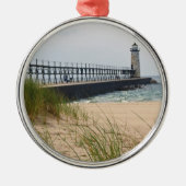 Manistee Lighthouse Metalen Ornament (Voorkant)
