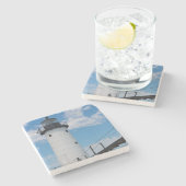 Manistee Lighthouse Stenen Onderzetter (Zijkant)