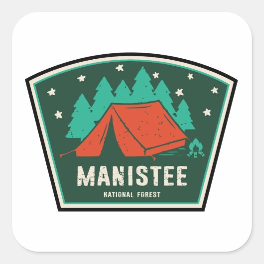 Manistee National Forest Camping Vierkante Sticker (Voorkant)