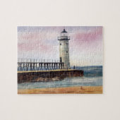 Manistee Noord-Pierhead vuurtoren Puzzle Legpuzzel (Horizontaal)