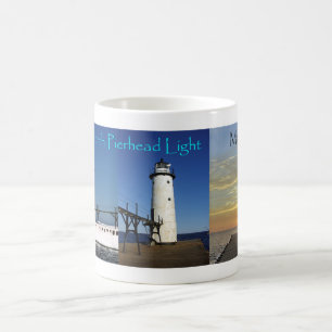 Manistee North Pierhead Light 3 beker met afbeeldi Koffiemok