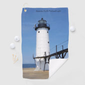 Manistee North Pierhead Light-golfhanddoek Golfhanddoek (Insitu)