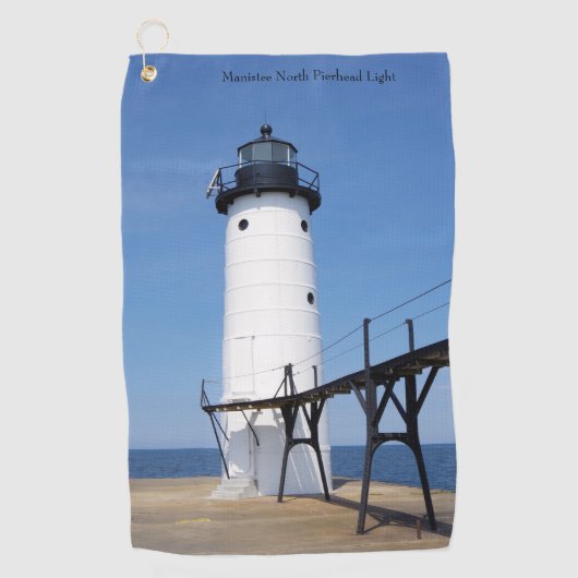Manistee North Pierhead Light-golfhanddoek Golfhanddoek (Voorkant)