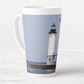 Manistee North Pierhead Light Latte Mok (Linkerhoek)