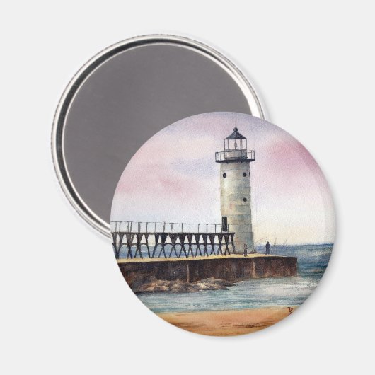 Manistee North Pierhead Light Magnet (Voorkant / Achterkant)