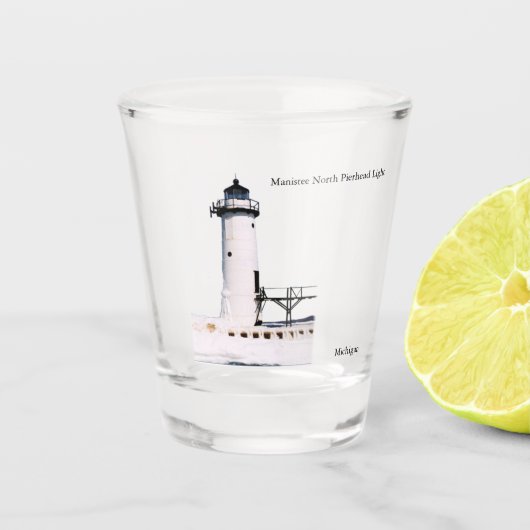 Manistee North Pierhead Light shotglas Shot Glas (Voorkant)