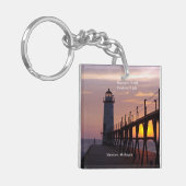 Manistee North Pierhead Light-sleutelketen Sleutelhanger (Voorkant Links)