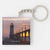 Manistee North Pierhead Light-sleutelketen Sleutelhanger (Achterkant)