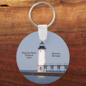 Manistee North Pierhead Light-sleutelketen Sleutelhanger (Voorkant)