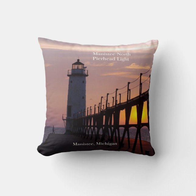 Manistee North Pierhead Light Squallow Kussen (Voorkant)