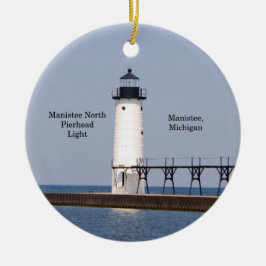 Manistee North Pierhead Light-versiering Keramisch Ornament