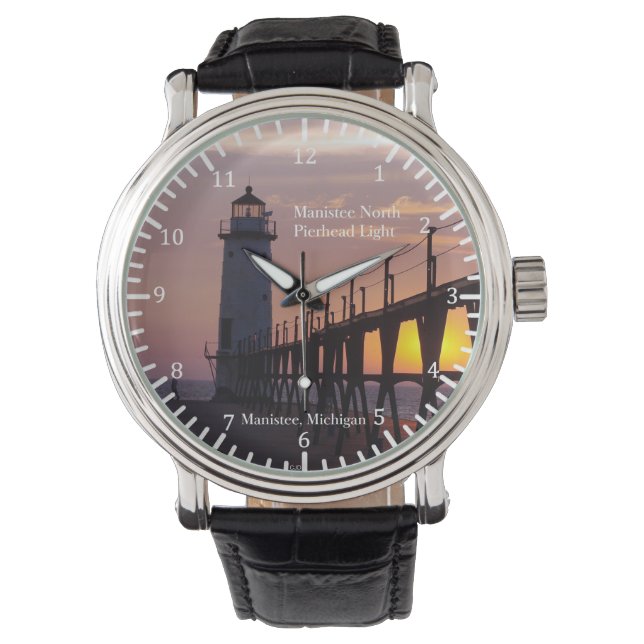 Manistee North Pierhead Light watch Horloge (Voorkant)