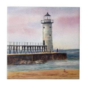 Manistee North Pierhead Lighthouse Tile Tegeltje