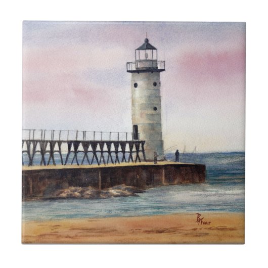 Manistee North Pierhead Lighthouse Tile Tegeltje (Voorkant)