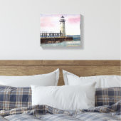 Manistee North Pierhead Vuurtoren Uitgerekt Canvas (Insitu (Slaapkamer))