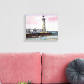 Manistee North Pierhead Vuurtoren Uitgerekt Canvas (Insitu (Woonkamer))