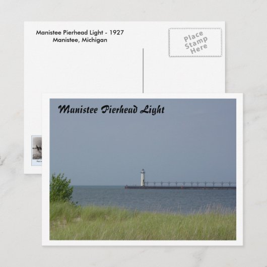 Manistee Pierhead Light Briefkaart (Voorkant / Achterkant)