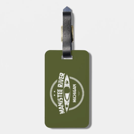 Manistee River, Michigan Bagagelabel (Achterkant verticaal)