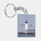 Manisteert North Pierhead Light acrylkey chain Sleutelhanger (Voorkant Links)