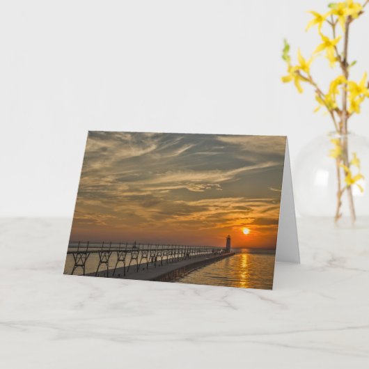 Manistees vuurtoren van North Pierhead Kaart (Gele Bloem)