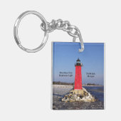 Manistique East Breakwater-acryl sleutelhanger (Voorkant Links)