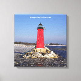 Manistique East Breakwater Light canvas afdruk