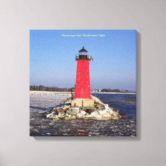 Manistique East Breakwater Light canvas afdruk (Voorkant)