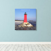 Manistique East Breakwater Light canvas afdruk (Insitu (Houten vloer))