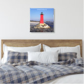 Manistique East Breakwater Light canvas afdruk (Insitu (Slaapkamer))