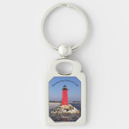 Manistique East Breakwater Light metal key chain Sleutelhanger