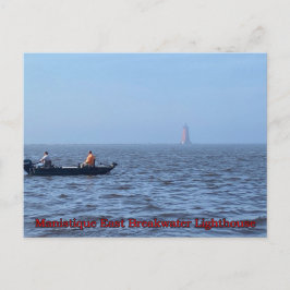 MANISTIQUE VUURTOREN OP EEN NEVELIGE DAG Ansichtka Briefkaart