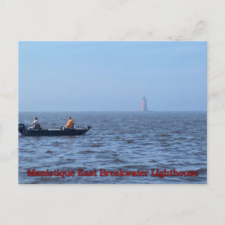 MANISTIQUE VUURTOREN OP EEN NEVELIGE DAG Ansichtka Briefkaart