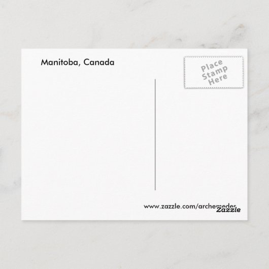 Manitoba, Canada Briefkaart (Achterkant)