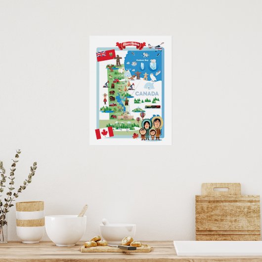 Manitoba Canada Cartoon Poster (Keuken)