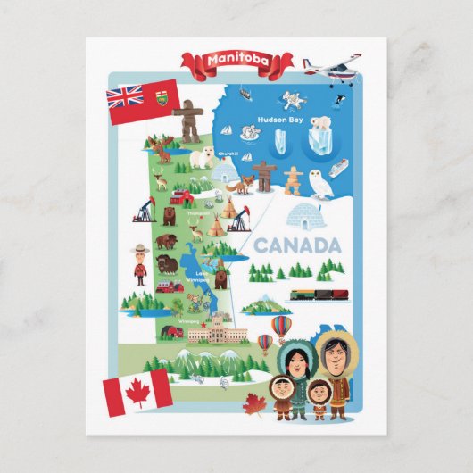 Manitoba Canada Cartoon Poster Briefkaart (Voorkant)