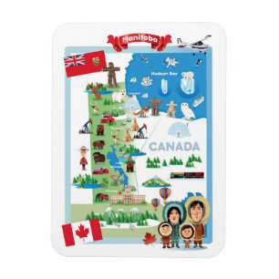 Manitoba Canada Cartoon Poster Magneet