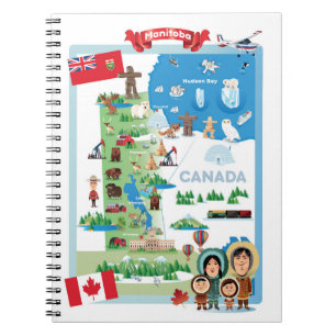 Manitoba Canada Cartoon Poster Notitieboek