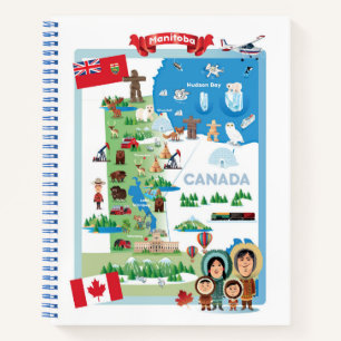 Manitoba Canada Cartoon Poster Notitieboek