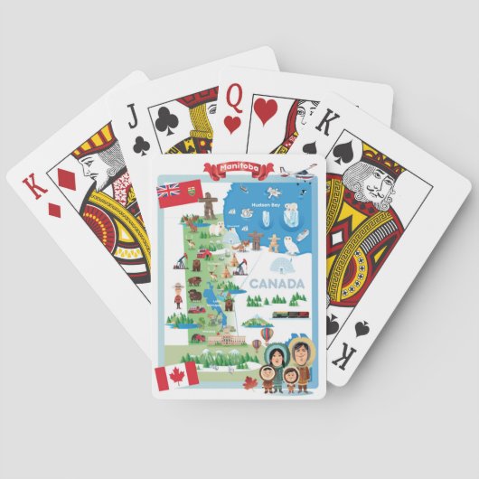 Manitoba Canada Cartoon Poster Pokerkaarten (Achterkant)