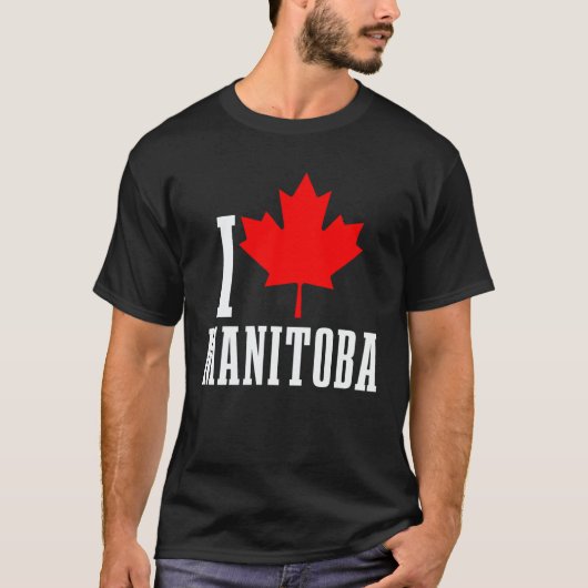 Manitoba Canada Maple Leaf Canadian Flag Pride T-shirt (Voorkant)