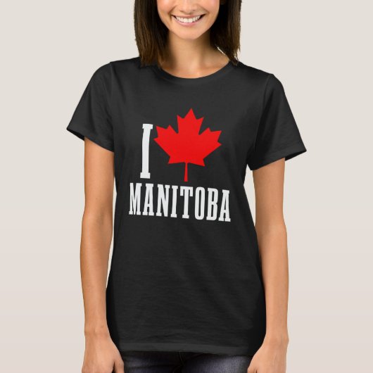 Manitoba Canada Maple Leaf Canadian Flag Pride T-shirt (Voorkant)