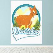 Manitoba Canada reislogo Canvas Afdruk (Insitu (Houten vloer))