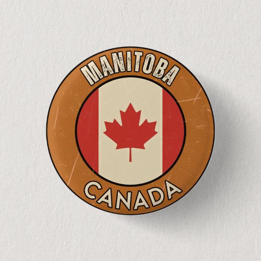 Manitoba Canada Ronde Button 3,2 Cm (Voorkant)