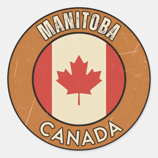 Manitoba Canada Ronde Sticker (Voorkant)