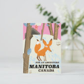 Manitoba Canada vintage stijl reisposter Briefkaart (Staand voorkant)