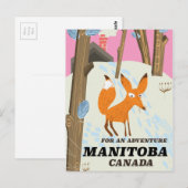 Manitoba Canada vintage stijl reisposter Briefkaart (Voorkant / Achterkant)