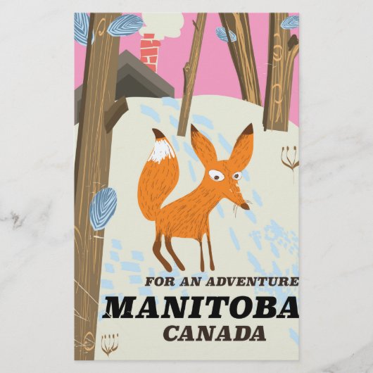 Manitoba Canada vintage stijl reisposter Briefpapier (Voorkant)