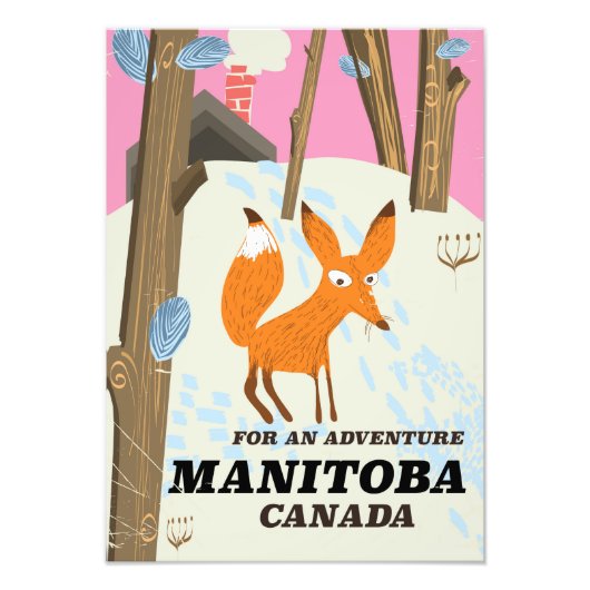 Manitoba Canada vintage stijl reisposter Foto Afdruk (Voorkant)