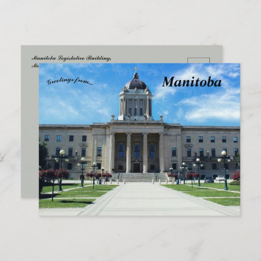 Manitoba Legislative Building Manitoba Canada Briefkaart (Voorkant / Achterkant)